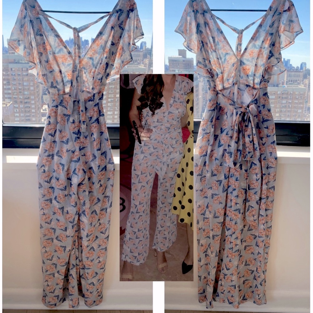Light blue floral jumpsuit